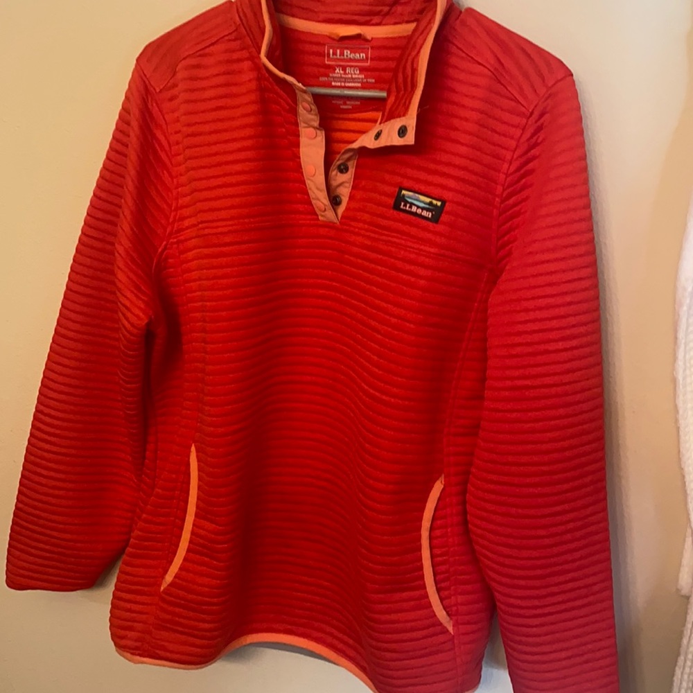 L.L Bean women’s quilted quarter snap pullover